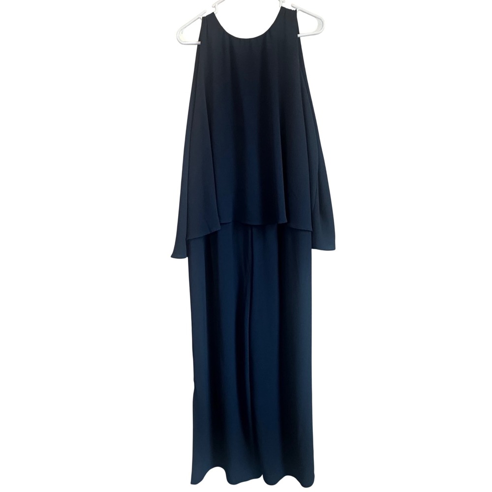 London Times Woman‎ Navy Blue Popover Jumpsuit Wide Leg Sleeveless Plus Size 16W